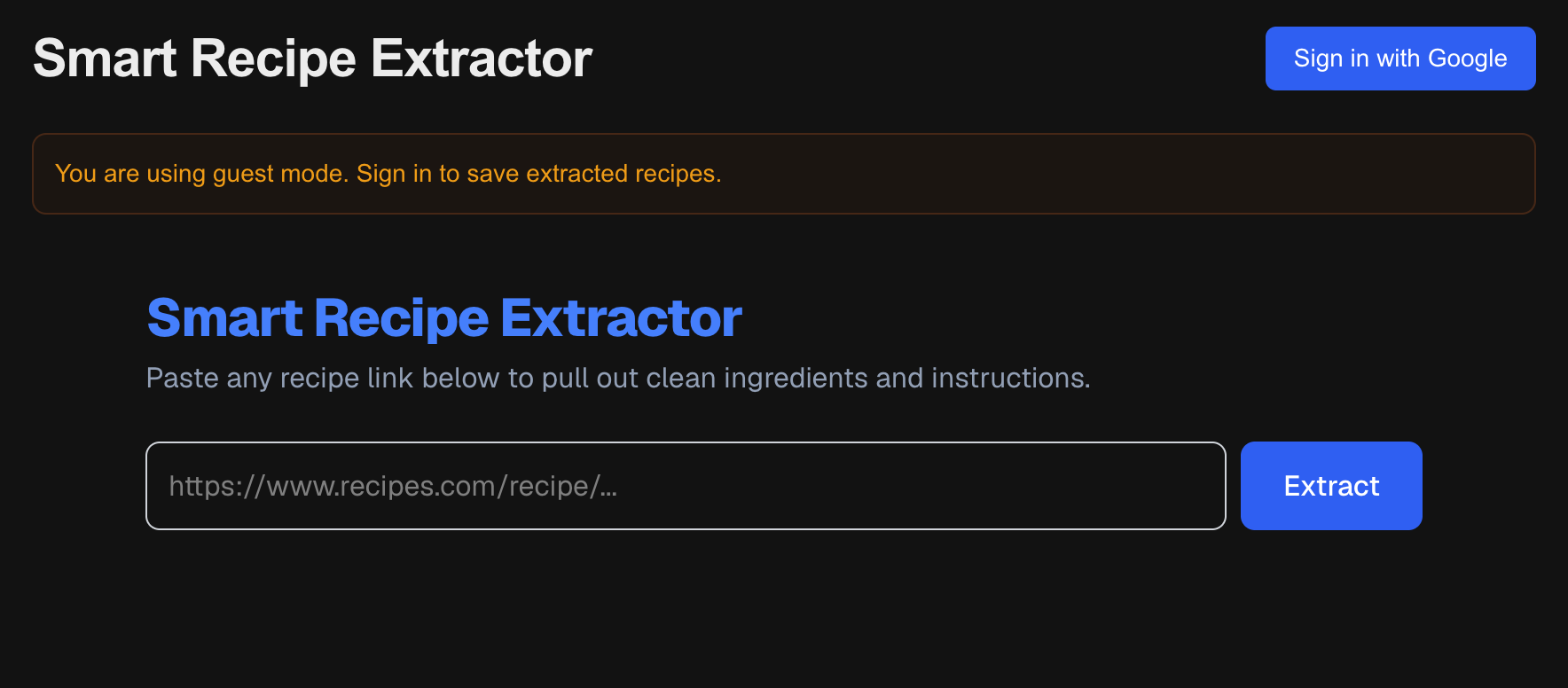 Smart Recipe Extractor